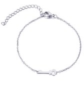RVS sleutel hartje armband 17 - 20 cm | BFF