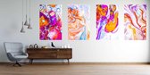 Onlinecanvas - Schilderij - Mixture Acrylic Paints. Liquid Marble Texture. Art Vertical Vertical - Multicolor - 50 X 40 Cm