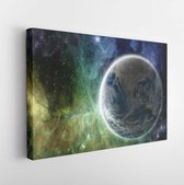 Earth in the colorful galaxy fantasy wallpaper. Elements of this image furnished by NASA . - Modern Art Canvas - Horizontal - 1681756525 - 50*40 Horizontal