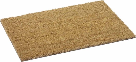 KARAT Kokosdeurmat, deurmat, vuil-vasthoudende mat, kokosmat met antislip achterkant (naturel, 200 x 200 cm, 1,7 cm dik