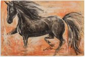 Schilderij Zwart paart (print op canvas), 4 maten, Oranje/zwart (wanddecoratie)