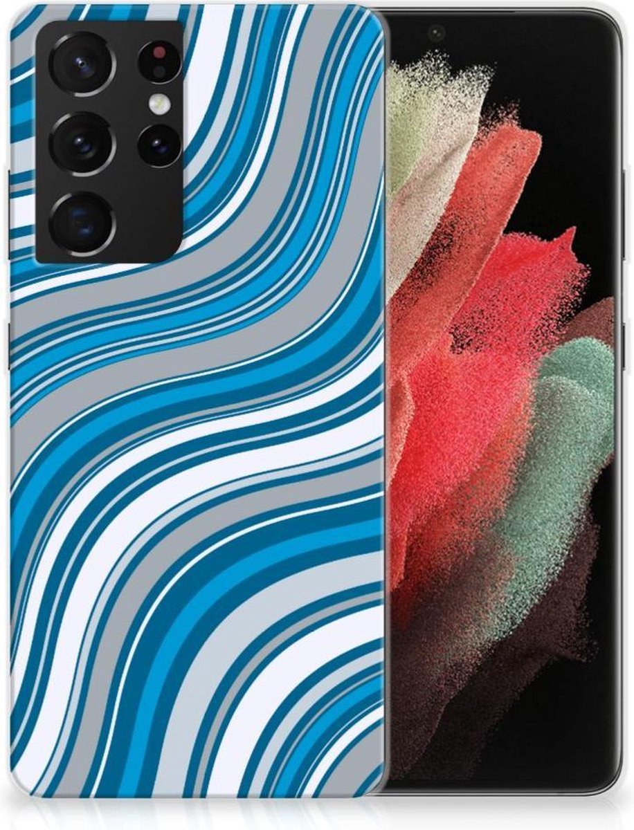 Samsung Galaxy S21 Ultra TPU bumper Waves Blue