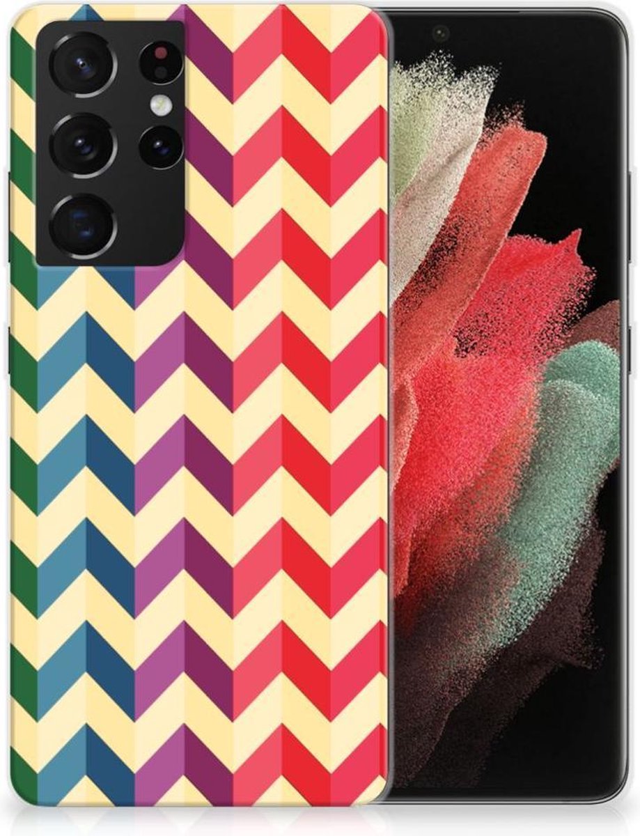 Samsung Galaxy S21 Ultra TPU bumper Zigzag Multi Color