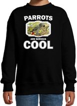 Dieren papegaaien sweater zwart kinderen - parrots are serious cool trui jongens/ meisjes - cadeau grijze roodstaart papegaai/ papegaaien liefhebber 14-15 jaar (170/176)