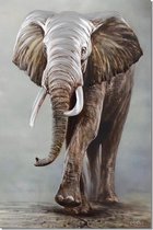 Schilderij metaal olifant 80 x 120 - Artello - handgeschilderd schilderij met signatuur - 700+ collectie Artello schilderijenkunst