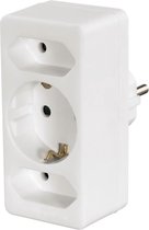 Hama 3-Way Multi-Plug 2 Euro Sockets/1 Socket With Earth Contact White