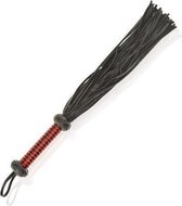 Leather Sm - Flogger - Rood en Zwart - Runderleer