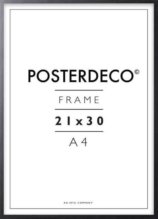 Fotolijst - Posterdeco - Premium Hout - Fotomaat 21x30 cm (A4) - Posterlijst - Fotolijstje - Zwart