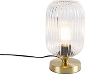 QAZQA banci - Art Deco Tafellamp - 1 lichts - H 240 mm - Goud/messing - Woonkamer | Slaapkamer | Keuken