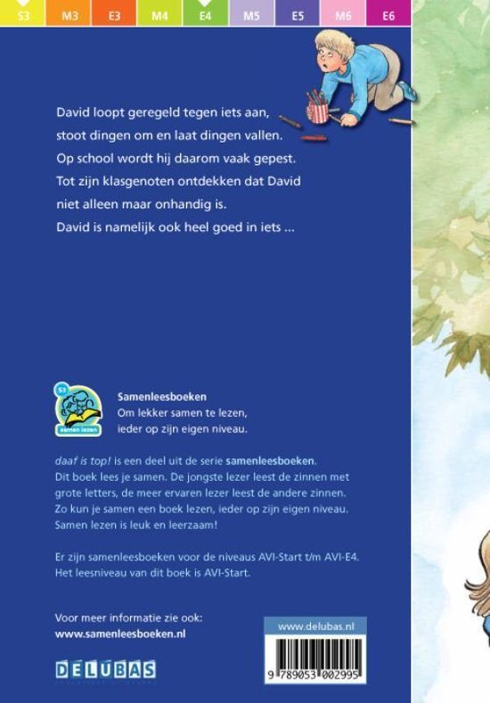 Boekomslag van 'Daaf is top!' met kinderen die een jongen omhoog gooien.