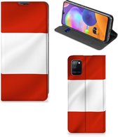 Hoesje Geschikt voor Samsung Galaxy A31 Telefoonhoesje met Naam Oostenrijkse Vlag