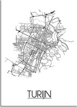 Turijn Plattegrond poster A2 (42x59,4cm) - DesignClaud