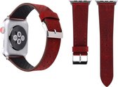 Apple watch bandje leer van By Qubix - 38mm / 40mm - Rood leer - Universeel -  Geschikt voor alle 38mm / 40mm apple watch series en Nike+ - leren apple watch bandje - Inclusief garantie!