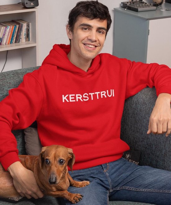 Foute Kerst Hoodie - Met tekst: Kersttrui - Kleur Rood - Maat M - Kerstkleding voor dames & heren