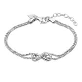 Twice As Nice Armband in zilver, infinity, steentjes 15 cm+3 cm