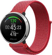 Nylon Smartwatch bandje - Geschikt voor  Polar Unite nylon band - Chinees rood - Horlogeband / Polsband / Armband