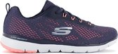 SKECHERS Flex Appeal 3.0 - Breezin Kicks - Dames Sneakers Sport Casual schoenen Blauw 88888350-NVCL - Maat EU 36.5 UK 3.5