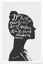 JUNIQE - Poster Denken -13x18 /Wit & Zwart