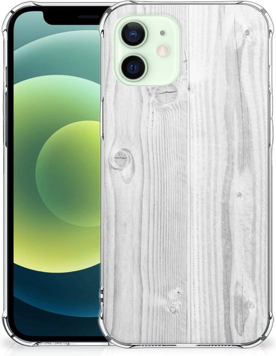 iPhone 12 Mini Stevig Telefoonhoesje White Wood