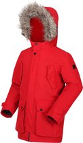 Pazel waterdichte, geïsoleerde Parka jas van Regatta met capuchon met rand van imitatiebont voor kinderen, Outdoorjas, klassiek rood