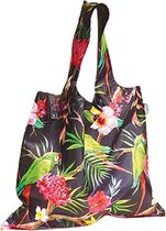 Cedon Shopper Vogels 50 X 42 Cm Polyester Zwart/groen