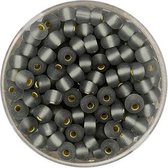 9566-054 Rocailles grijs mat zilverkern 4.5mm