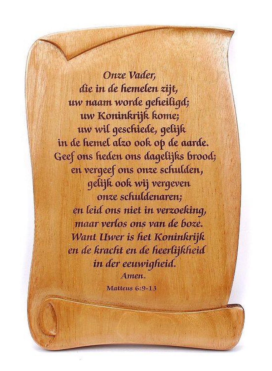 Wandbord 20x13cm Onze Vader