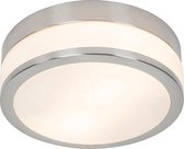 QAZQA flavi - Klassieke Plafondlamp - 2 lichts - Ø 280 mm - Zilver - Buitenverlichting
