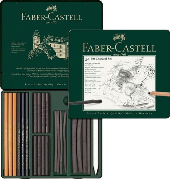 Foto: Faber castell fc 112978 houtskoolset faber castell pitt monochrome 24 delig