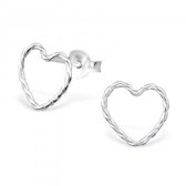 Aramat jewels ® - 925 sterling zilveren oorbellen gedraaid hart