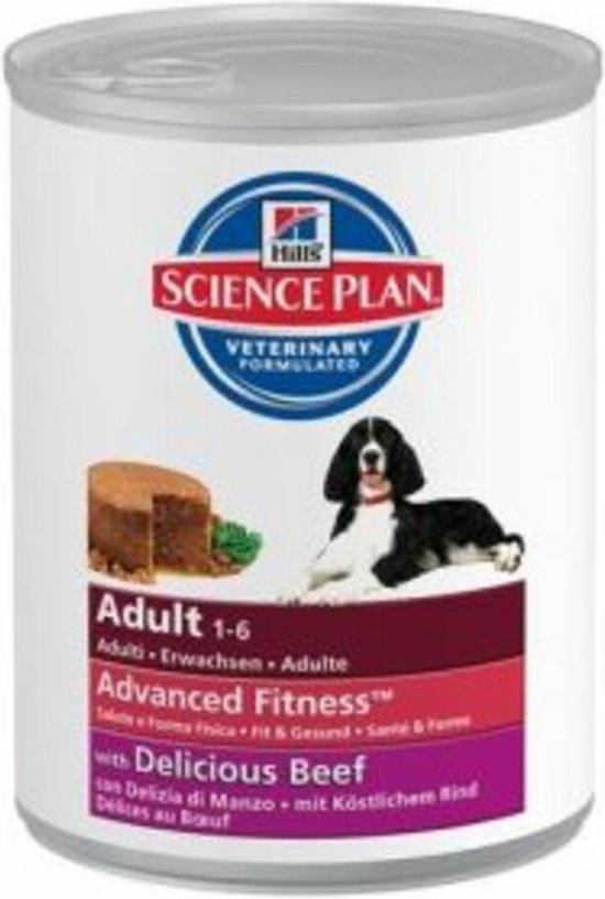 Hill'S Science Plan Canine Hondenvoer Blik Adult - Rund - 370 gr - 12 Stuks