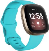 Shop4 - Fitbit Versa 3 Bandje - Small Siliconen Baby Blauw