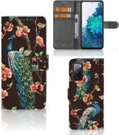 Telefoonhoesje Samsung Galaxy S20FE Flipcase Cover Pauw met Bloemen