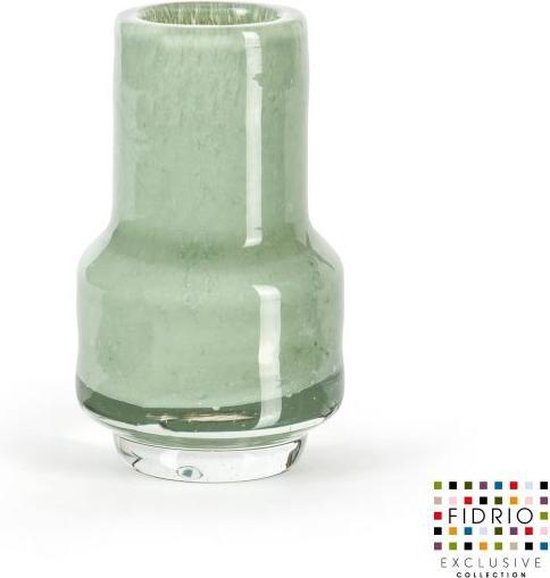 Design vaas Nuovo - Fidrio MOSS - glas, mondgeblazen bloemenvaas - diameter 7 cm hoogte 12 cm