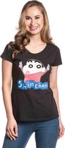 Shin Chan Dames Tshirt -L- Logo Zwart