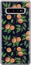 Samsung S10 Plus hoesje siliconen - Fruit / Sinaasappel | Samsung Galaxy S10 Plus case | multi | TPU backcover transparant