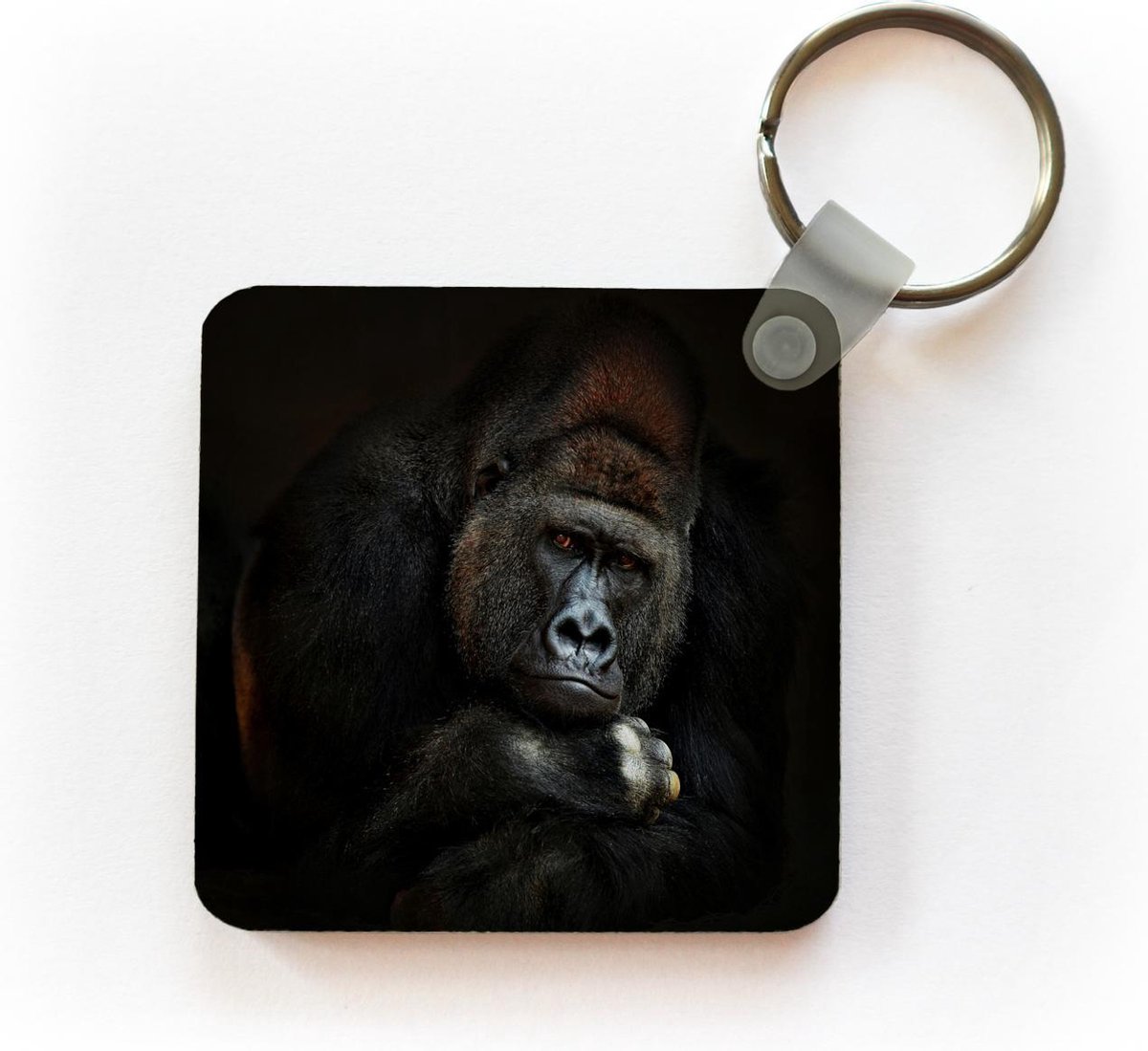 Porte-clés Gorilla - Porte-clés gros plan gorille en plastique - Porte-clés  carré avec... | bol.com