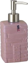 Gerimport Zeepdispenser 7,2 X 17,6 Cm Keramiek Roze 350 Ml