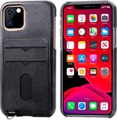 ShieldCase Vintage case met pasjeshouder geschikt voor Apple iPhone 12 / 12 Pro - 6.1 inch - zwart