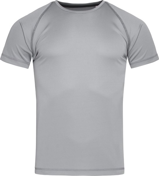 Stedman Heren Actief Raglan T-Shirt (Zilvergrijs)