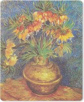 Muismat Vincent van Gogh 2 - Keizerlijke kronen in een koperen vaas - Schilderij van Vincent van Gogh muismat rubber - 19x23 cm - Muismat met foto