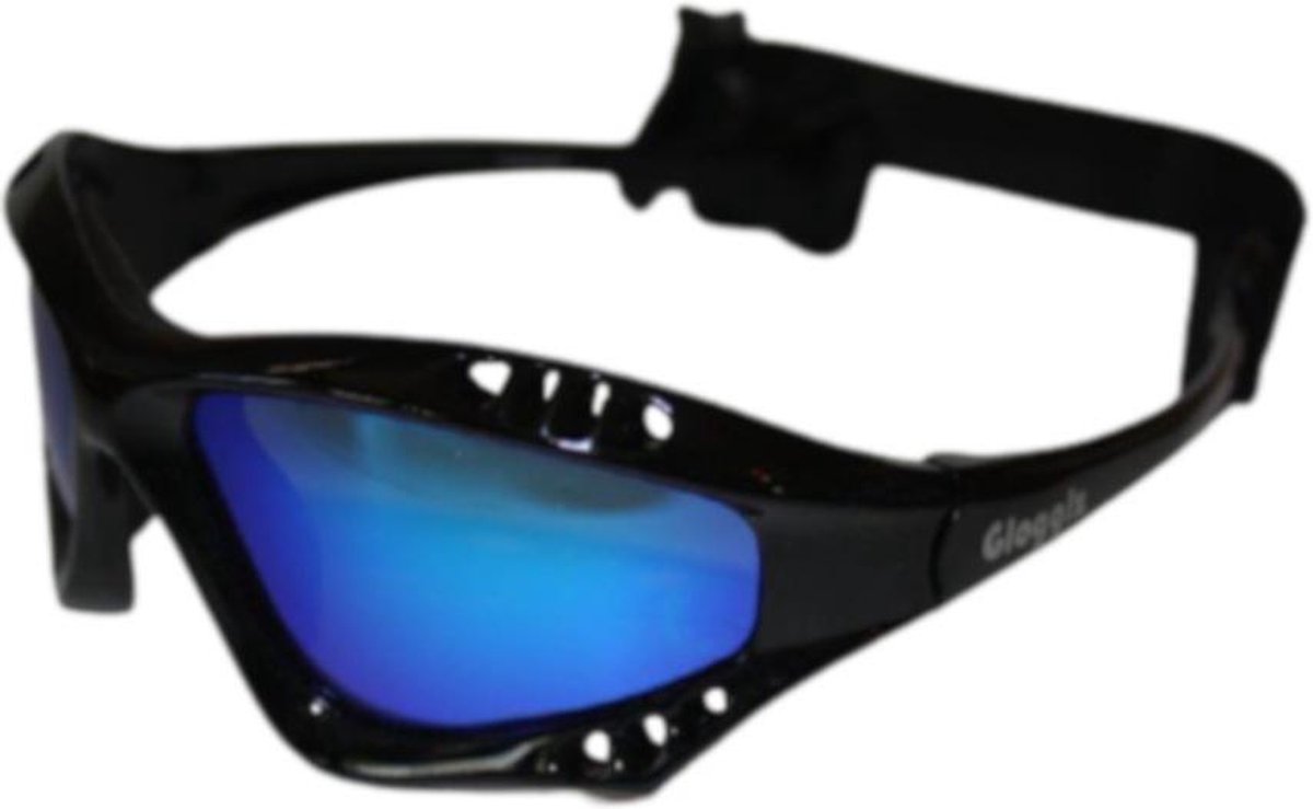 Glogglz Zwembril Finz Polycarbonaat Zwart/blauw One-size