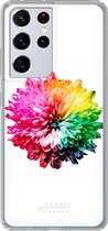 6F hoesje - geschikt voor Samsung Galaxy S21 Ultra -  Transparant TPU Case - Rainbow Pompon #ffffff