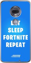 Motorola Moto G7 Hoesje Transparant TPU Case - Fortnite - Eat Sleep Fortnite Repeat #ffffff