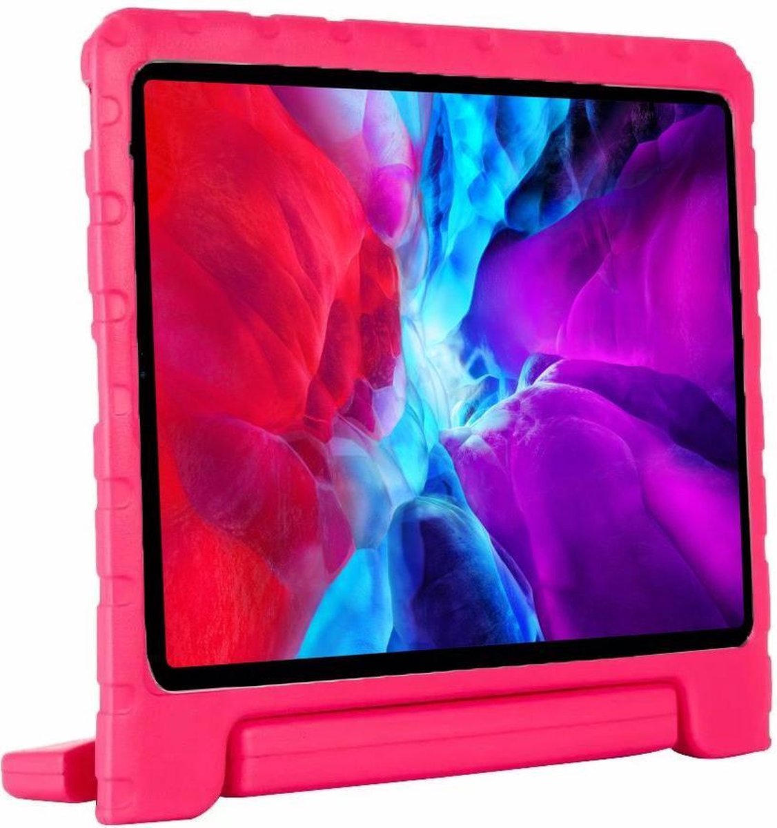 iPad Pro 12.9 2021/2022 hoes - Kids proof back cover - Draagbare tablet kinderhoes met handvat – Roze
