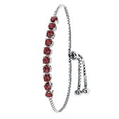 Zilveren armband kristal ruby