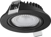 LED Inbouwspot Kantelbaar Gematteerd Glas  - Zwart - 2700 Kelvin - 230 Volt - IP44 - Badkamer - 5 Watt - Dimbaar