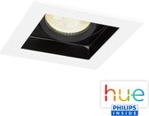 White Ambiance Philips HUE GU10 - Inbouwspot - Sao Paulo - Bluetooth - IP21 - Inbouw Vierkant - Wit - 100x100 mm - Inbouwdiepte 85 mm