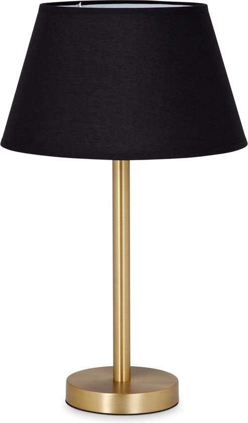 Home Sweet Home tafellamp Largo - tafellamp Stick rond mat brons inclusief lampenkap - lampenkap 30/20/17cm - tafellamp hoogte 38 cm - geschikt voor E27 LED lamp - messing/zwart