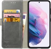 Rosso Element Book Case Wallet Hoesje Geschikt voor Samsung Galaxy S21 Plus | Portemonnee | 3 Pasjes | Magneetsluiting | Stand Functie | Grijs